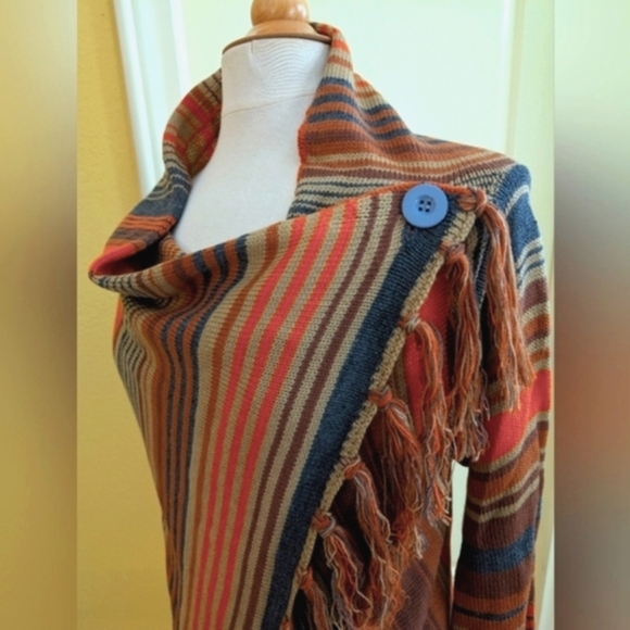 Military Hippie Cardigan Wrap Sweater  Made in the USA  Stylish - Picture 3 of 12